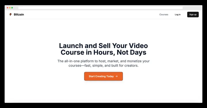 Blitzain - Launch and Sell Your Video Course in Hours, Not Days