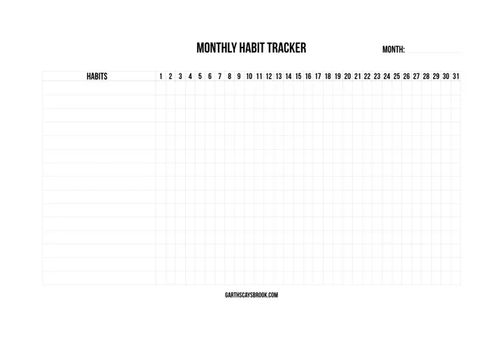 Monthly Habit Tracker