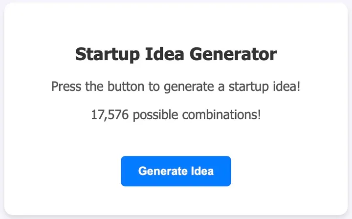 Startup Idea Generator