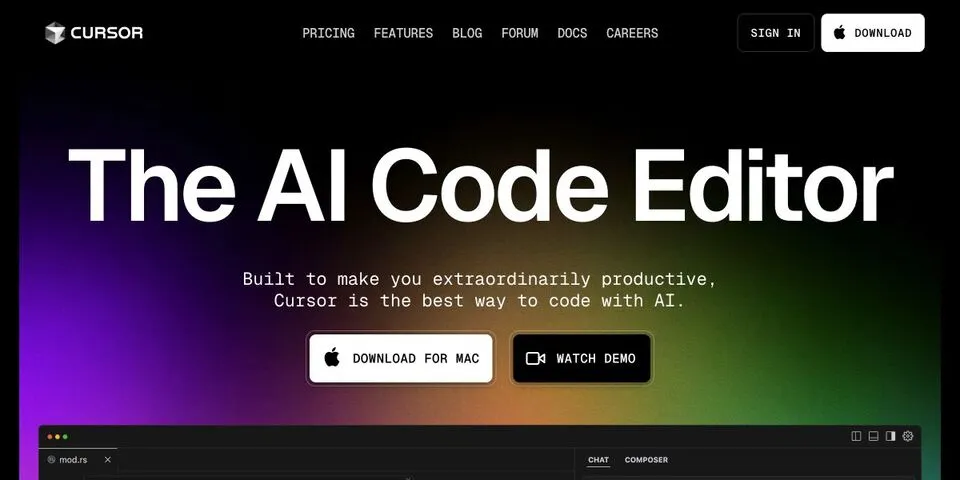 AI Code Editor Interface