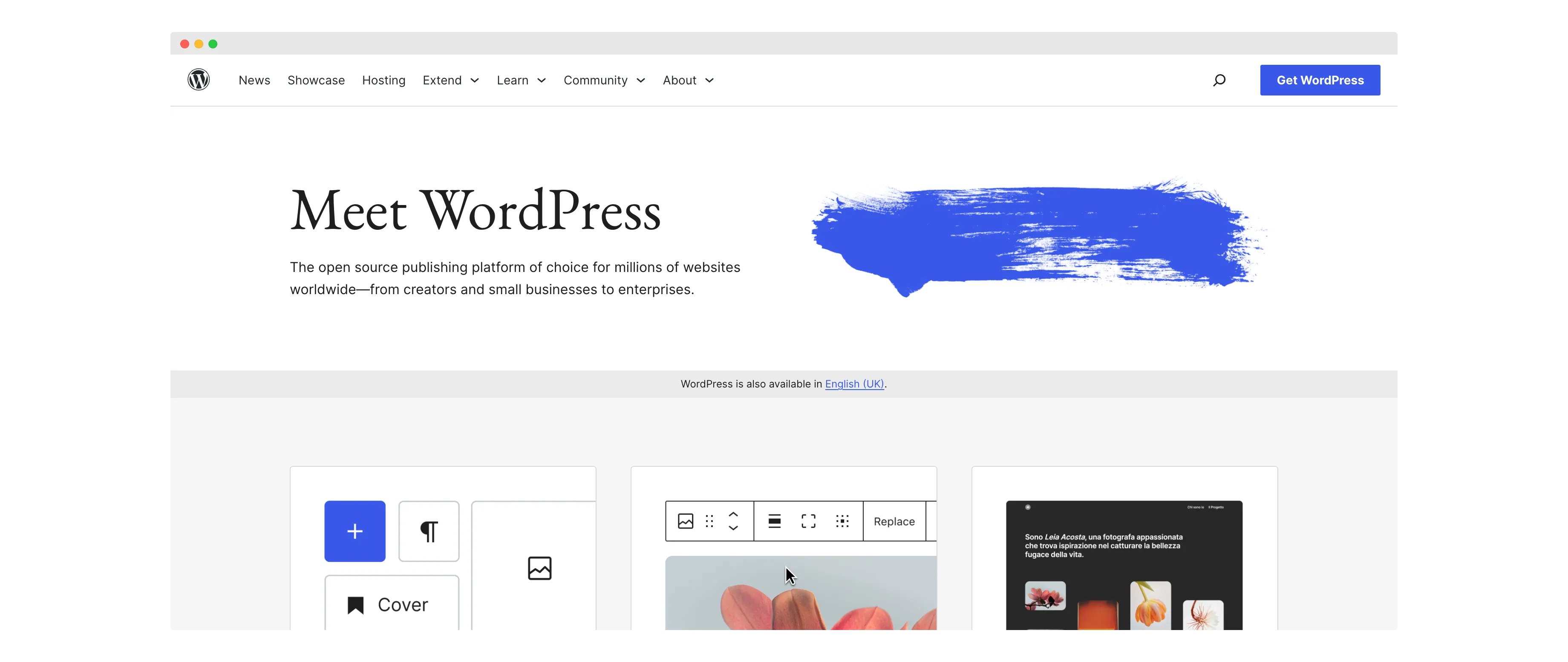 WordPress.org interface